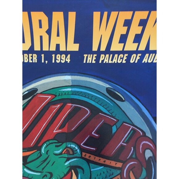 Vtg 1994 Detroit Vipers IHL Hockey INAUGURAL WEEKEND Poster The Palace Of Auburn - Picture 5 of 8